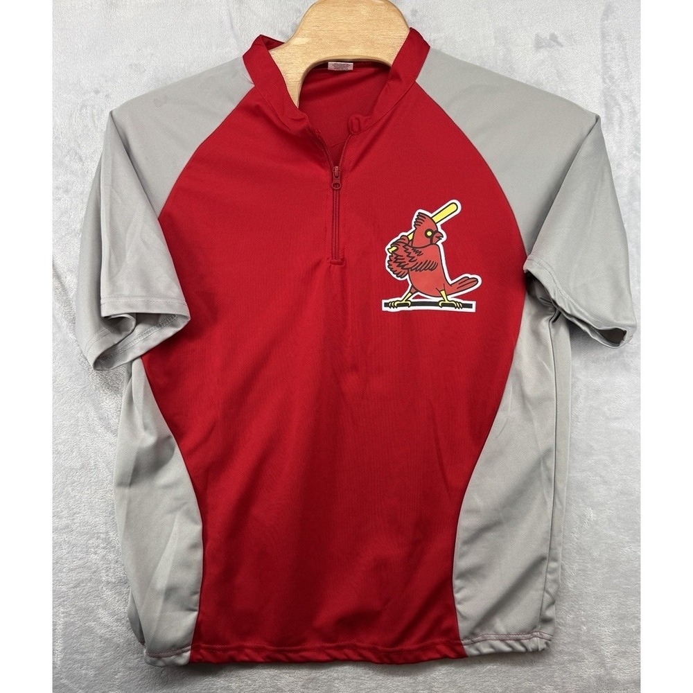 St. Louis Cardinals 1/4 Zip Pullover Short Sleeve Jersey Shirt Men's Size XL